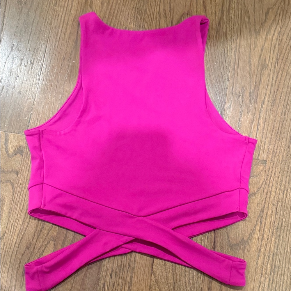 Express Pink Crop Top - Picture 2 of 2